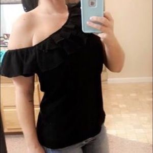 One shoulder ruffle top S/M/L/XL